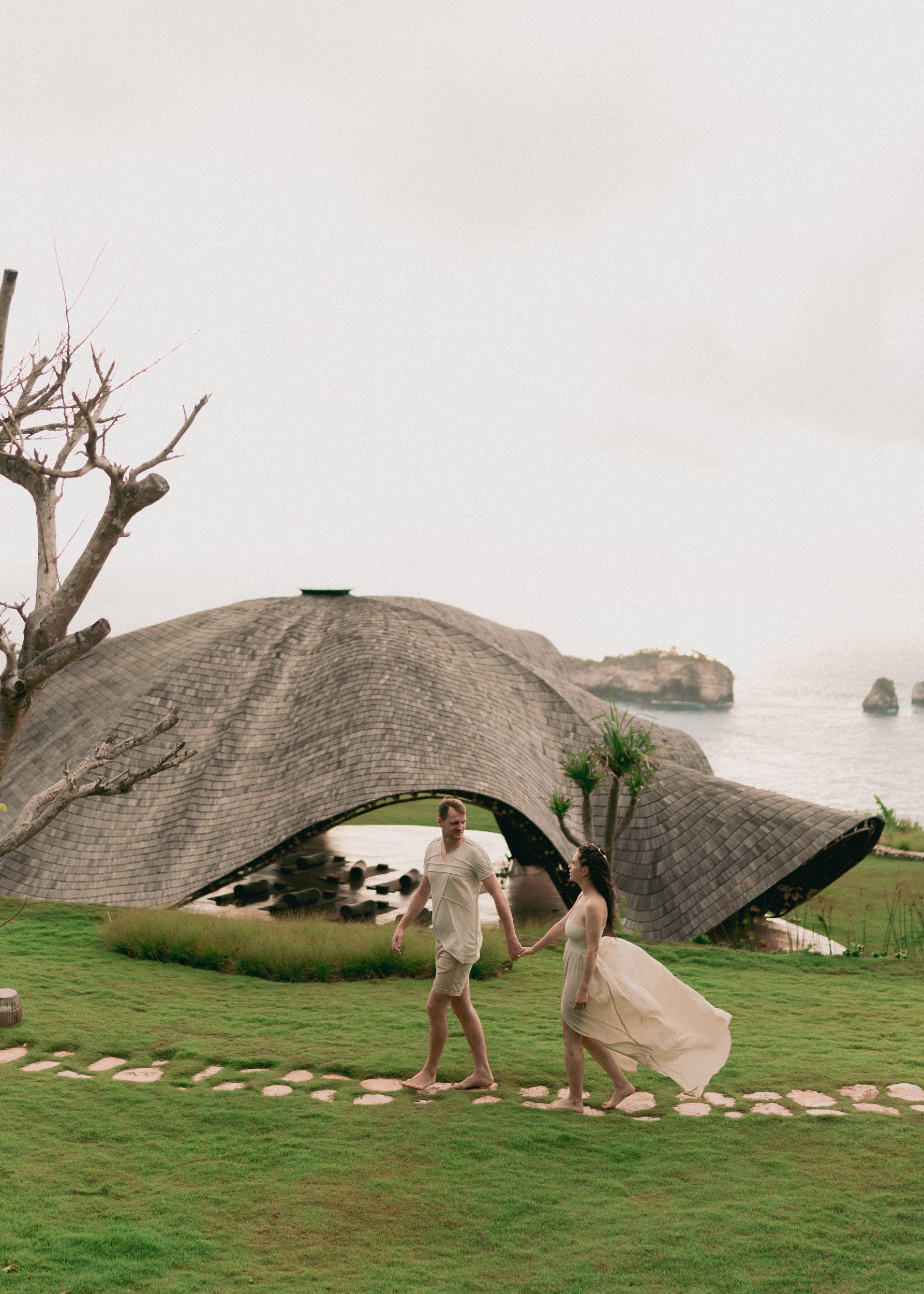 Laura and Davis on the dramatic INTAAYA clifftop